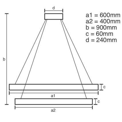 LED Stmievateľný luster na lanku LED/135W/230V 3000-6500K pr. 60 cm + diaľkové ovládanie