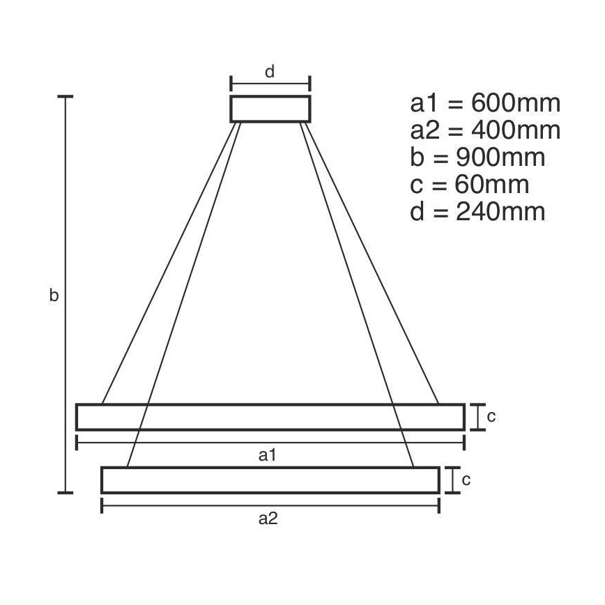 LED Stmievateľný luster na lanku LED/135W/230V 3000-6500K pr. 60 cm + diaľkové ovládanie