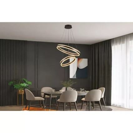 LED Stmievateľný luster na lanku LED/135W/230V 3000-6500K pr. 60 cm + diaľkové ovládanie