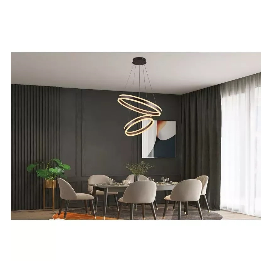 LED Stmievateľný luster na lanku LED/135W/230V 3000-6500K pr. 60 cm + diaľkové ovládanie