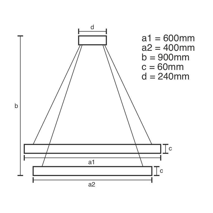 LED Stmievateľný luster na lanku LED/135W/230V 3000-6500K pr. 60 cm + diaľkové ovládanie