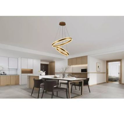 LED Stmievateľný luster na lanku LED/135W/230V 3000-6500K pr. 60 cm + diaľkové ovládanie