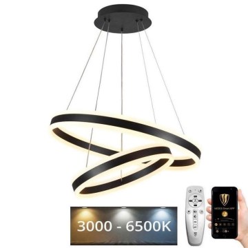 LED Stmievateľný luster na lanku LED/135W/230V 3000-6500K pr. 60 cm + diaľkové ovládanie