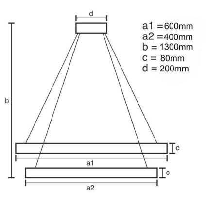 LED Stmievateľný luster na lanku LED/140W/230V 3000-6500K pr. 60 cm + diaľkové ovládanie