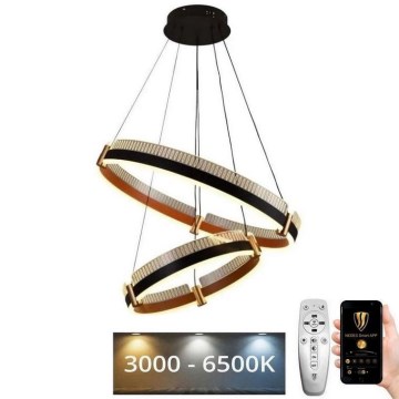 LED Stmievateľný luster na lanku LED/140W/230V 3000-6500K pr. 60 cm + diaľkové ovládanie