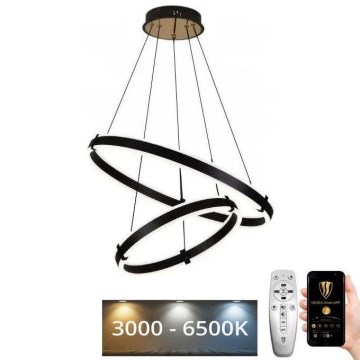 LED Stmievateľný luster na lanku LED/140W/230V 3000-6500K pr. 60 cm + diaľkové ovládanie