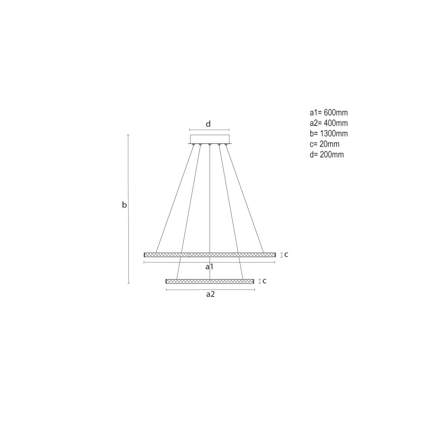 LED Stmievateľný luster na lanku LED/150W/230V 3000-6500K + diaľkové ovládanie