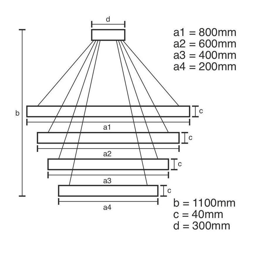 LED Stmievateľný luster na lanku LED/165W/230V 3000-6500K pr. 80 cm + diaľkové ovládanie