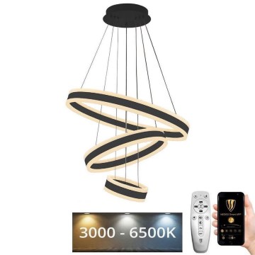 LED Stmievateľný luster na lanku LED/165W/230V 3000-6500K pr. 60 cm + diaľkové ovládanie