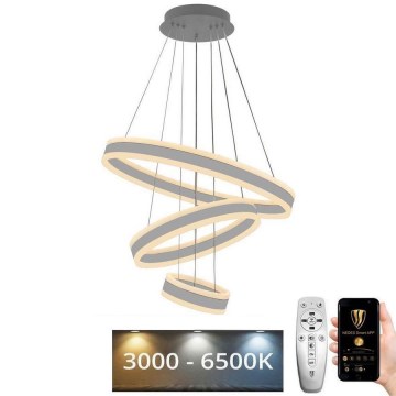 LED Stmievateľný luster na lanku LED/165W/230V 3000-6500K pr. 60 cm + diaľkové ovládanie