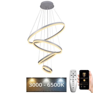 LED Stmievateľný luster na lanku LED/165W/230V 3000-6500K pr. 80 cm + diaľkové ovládanie