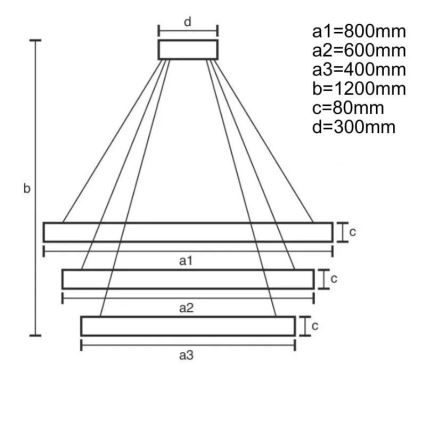 LED Stmievateľný luster na lanku LED/170W/230V 3000-6500K + diaľkové ovládanie