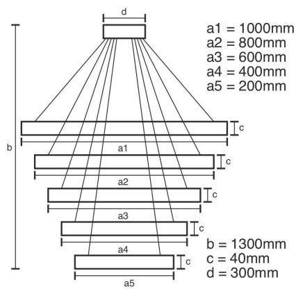 LED Stmievateľný luster na lanku LED/210W/230V 3000-6500K pr. 100 cm + diaľkové ovládanie