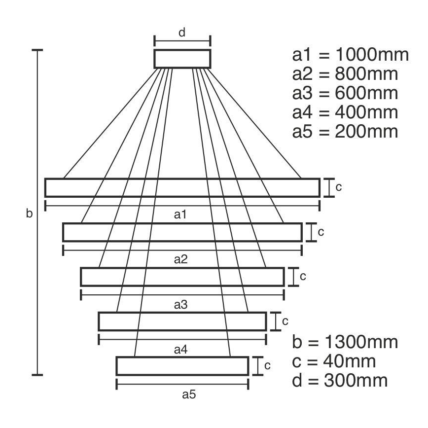 LED Stmievateľný luster na lanku LED/210W/230V 3000-6500K pr. 100 cm + diaľkové ovládanie