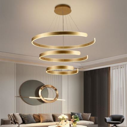 LED Stmievateľný luster na lanku LED/220W/230V 3000-6500K pr. 80 cm + diaľkové ovládanie