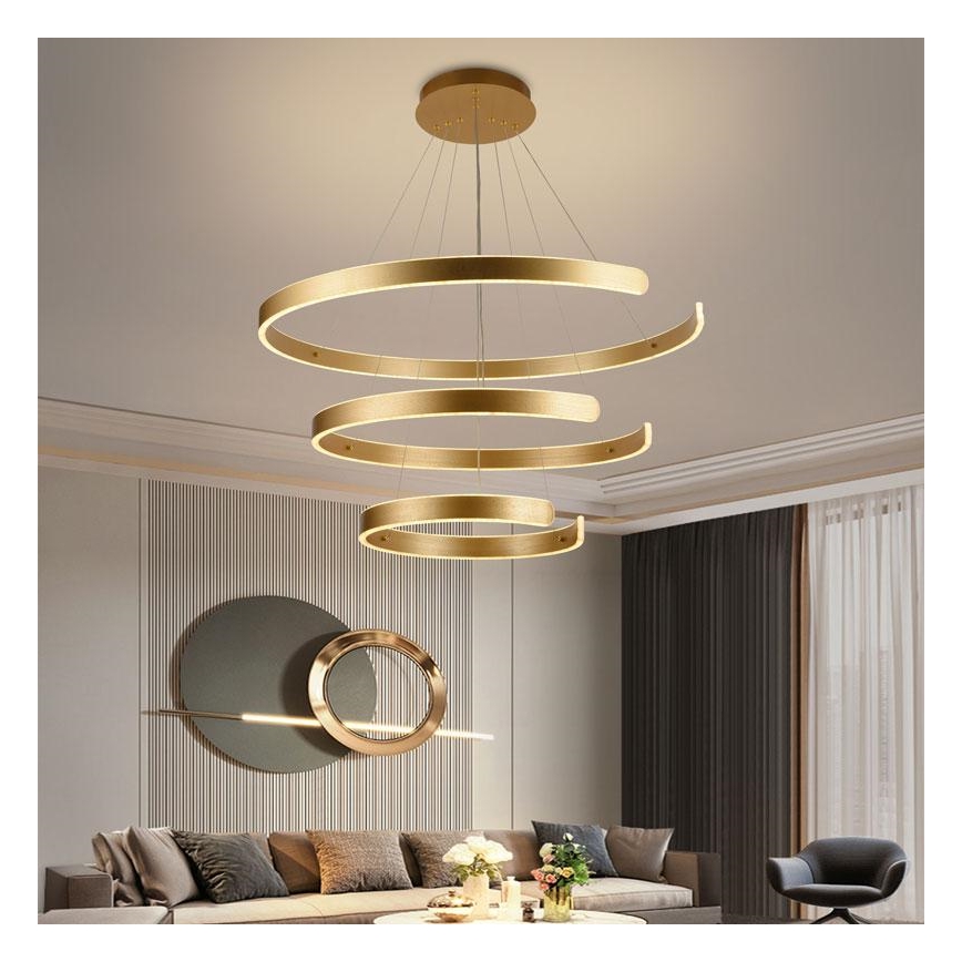 LED Stmievateľný luster na lanku LED/220W/230V 3000-6500K pr. 80 cm + diaľkové ovládanie