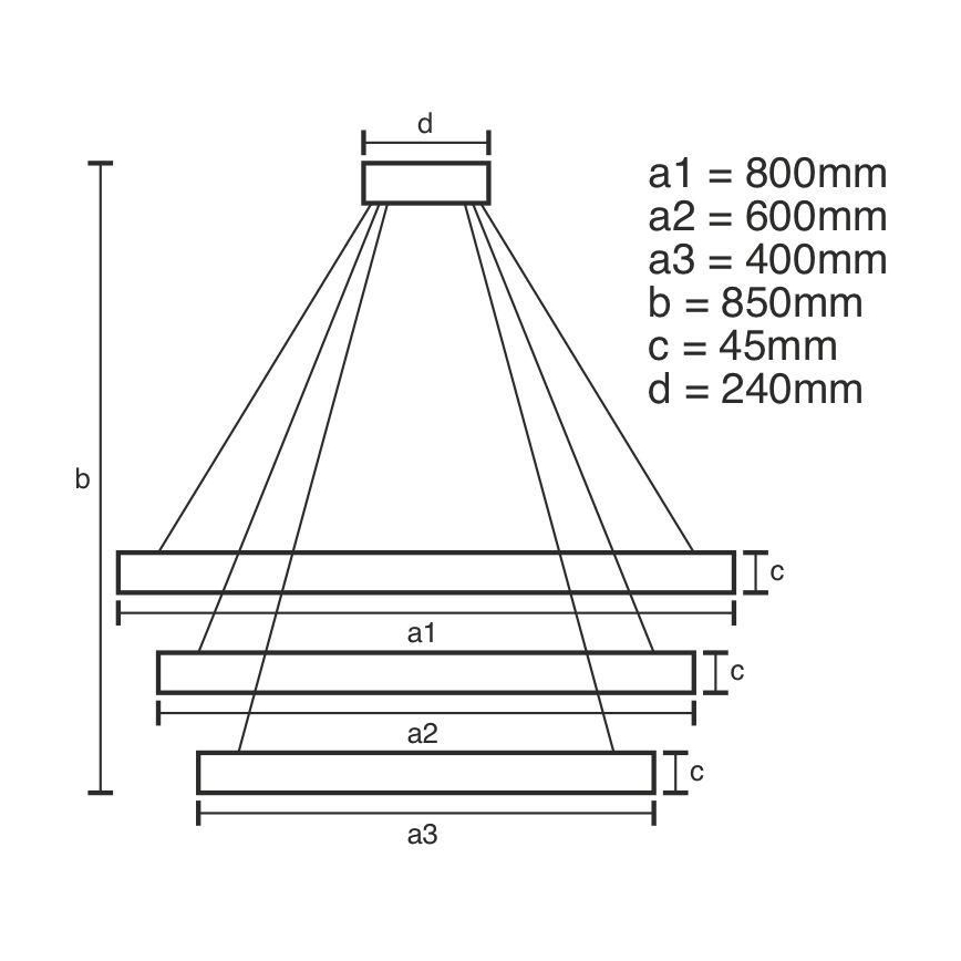 LED Stmievateľný luster na lanku LED/220W/230V 3000-6500K pr. 80 cm + diaľkové ovládanie