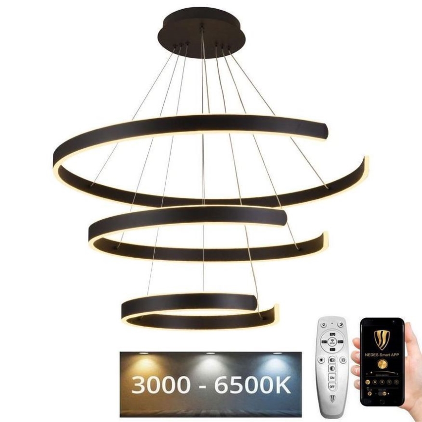 LED Stmievateľný luster na lanku LED/220W/230V 3000-6500K pr. 80 cm + diaľkové ovládanie