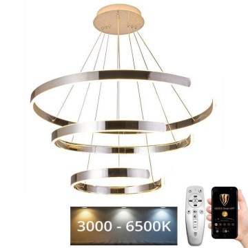LED Stmievateľný luster na lanku LED/220W/230V 3000-6500K pr. 80 cm + diaľkové ovládanie