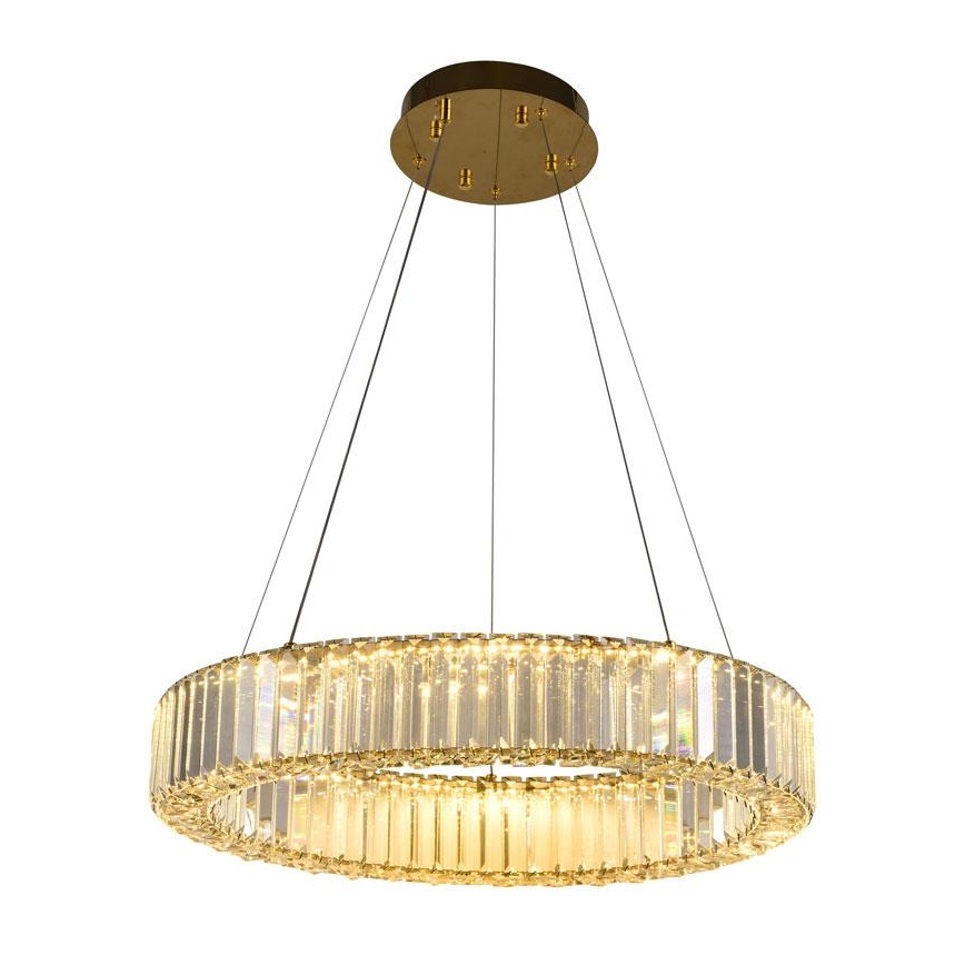 LED Stmievateľný krištáľový luster na lanku LED/40W/230V 3000-6500K chróm/zlatá + diaľkové ovládanie