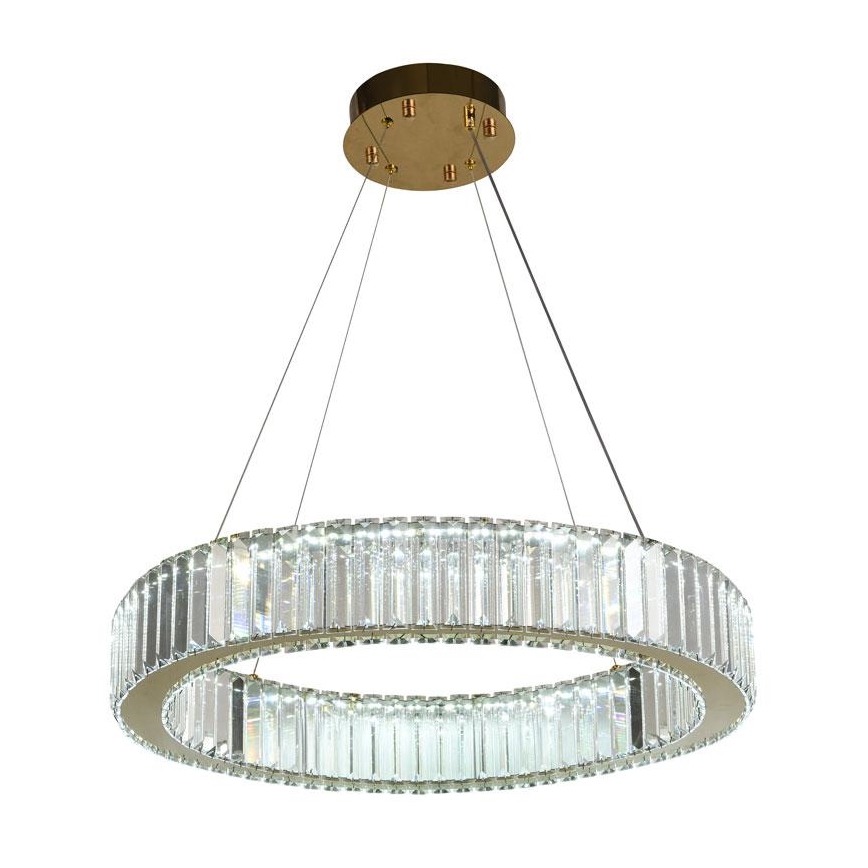 LED Stmievateľný krištáľový luster na lanku LED/40W/230V 3000-6500K chróm/zlatá + diaľkové ovládanie