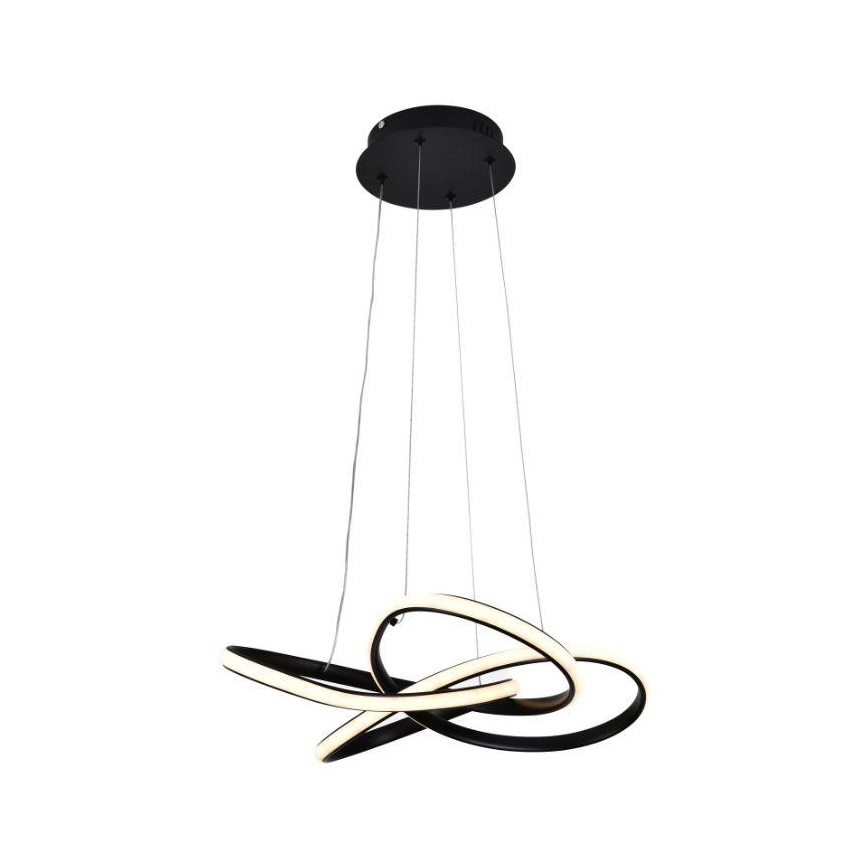 LED Stmievateľný luster na lanku LED/40W/230V 3000-6500K pr. 48 cm čierna + diaľkové ovládanie