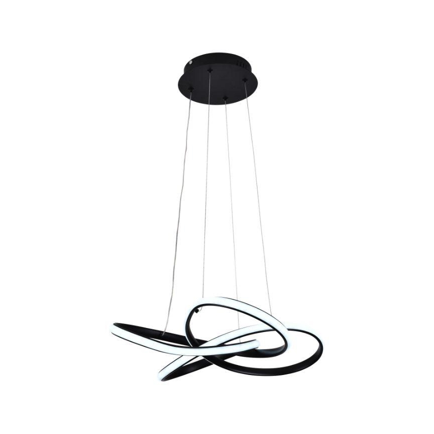 LED Stmievateľný luster na lanku LED/40W/230V 3000-6500K pr. 48 cm čierna + diaľkové ovládanie