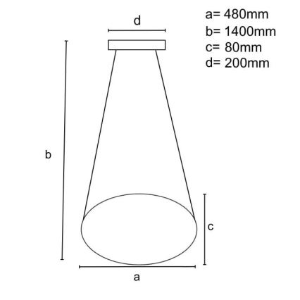 LED Stmievateľný luster na lanku LED/40W/230V 3000-6500K pr. 48 cm čierna + diaľkové ovládanie