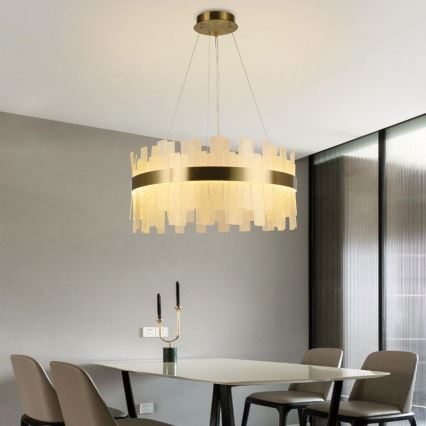 LED Stmievateľný krištáľový luster na lanku LED/40W/230V 3000-6500K + diaľkové ovládanie