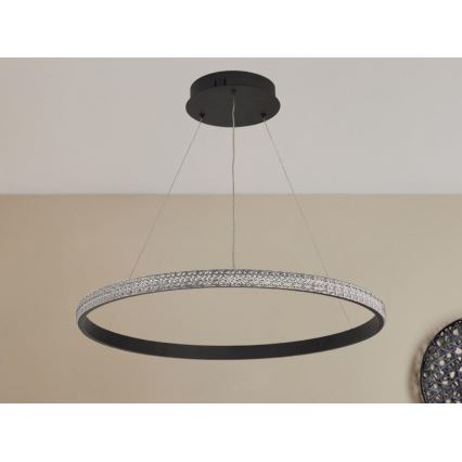 LED Stmievateľný luster na lanku LED/40W/230V 3000-6500K pr. 60 cm + diaľkové ovládanie