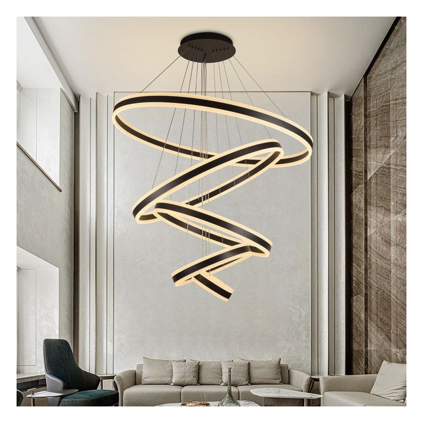 LED Stmievateľný luster na lanku LED/420W/230V 3000-6500K pr. 100 cm + diaľkové ovládanie