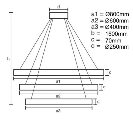 LED Stmievateľný luster na lanku LED/45W/230V 3000-6500K + diaľkové ovládanie