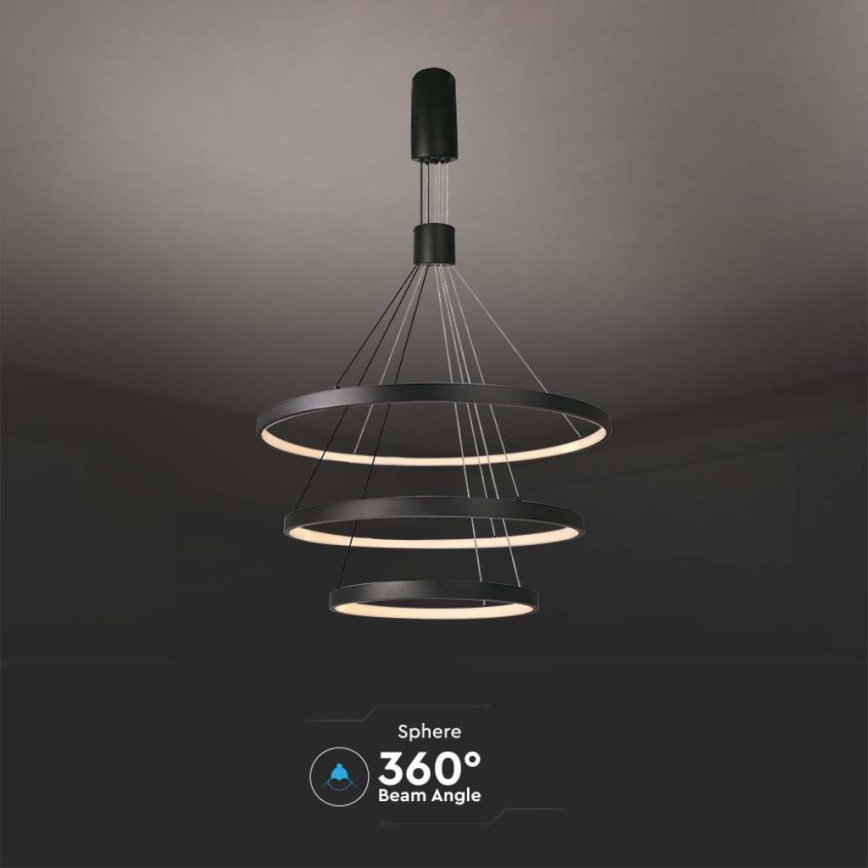 LED Stmievateľný luster na lanku LED/46W/230V 3000K čierna