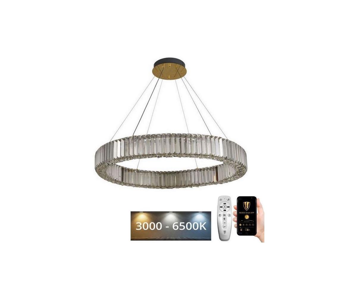 LED Stmievateľný luster na lanku LED/50W/230V 3000-6500K chróm/zlatá + DO