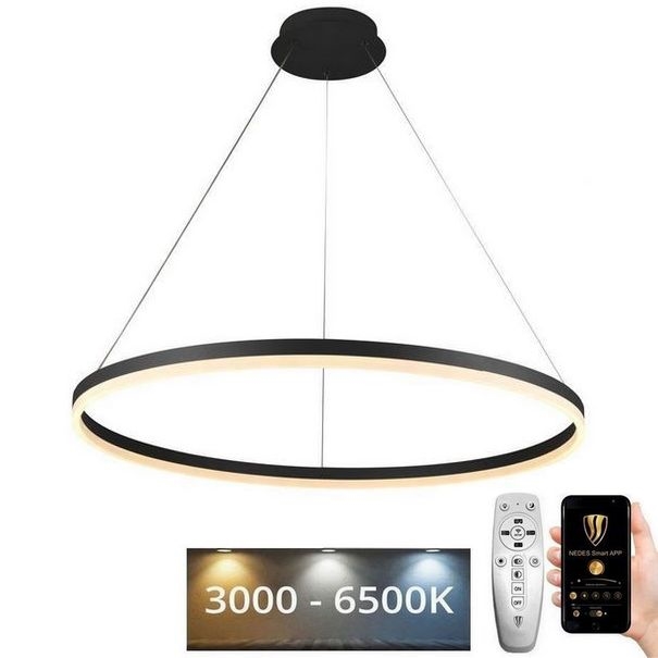 LED Stmievateľný luster na lanku LED/55W/230V 3000-6500K + diaľkové ovládanie