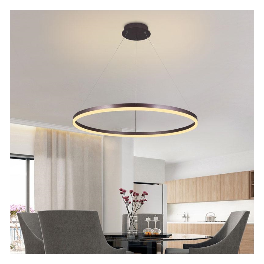 LED Stmievateľný luster na lanku LED/55W/230V 3000-6500K pr. 80 cm + diaľkové ovládanie