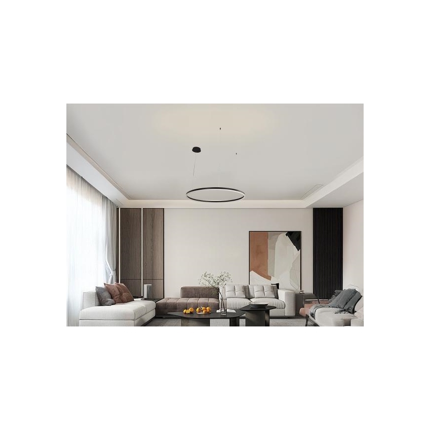 LED Stmievateľný luster na lanku LED/55W/230V 3000-6500K pr. 80 cm + diaľkové ovládanie