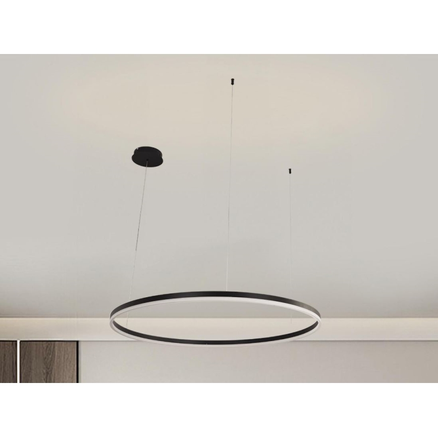 LED Stmievateľný luster na lanku LED/55W/230V 3000-6500K pr. 80 cm + diaľkové ovládanie