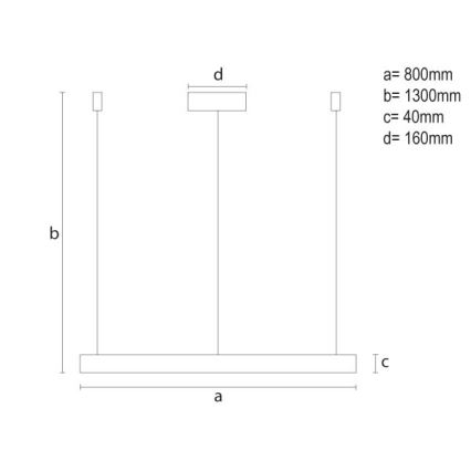 LED Stmievateľný luster na lanku LED/55W/230V 3000-6500K pr. 80 cm + diaľkové ovládanie