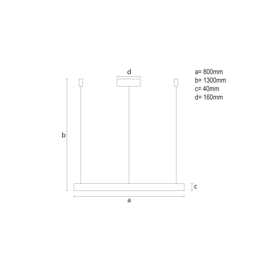 LED Stmievateľný luster na lanku LED/55W/230V 3000-6500K pr. 80 cm + diaľkové ovládanie