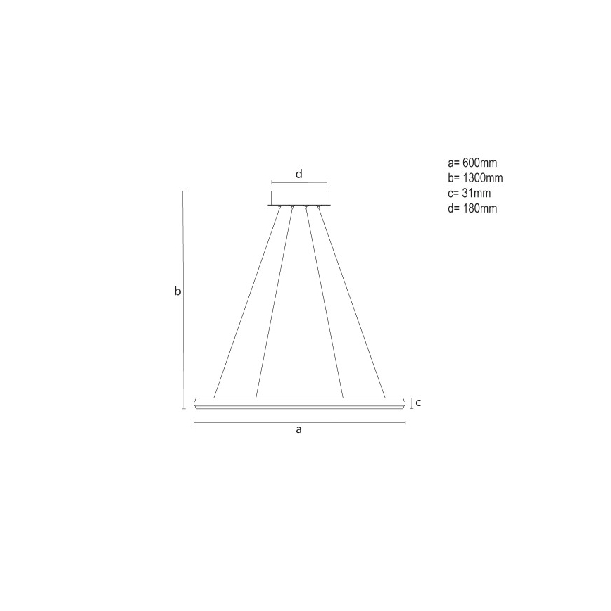 LED stmievateľný luster na lane LED/55W/230V 3000-6500K pr. 60 cm + diaľkové ovládanie