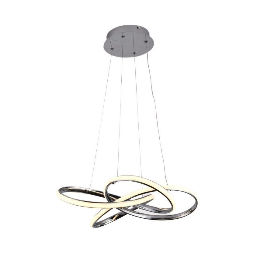 LED Stmievateľný luster na lanku LED/65W/230V 3000-6500K chróm + diaľkové ovládanie