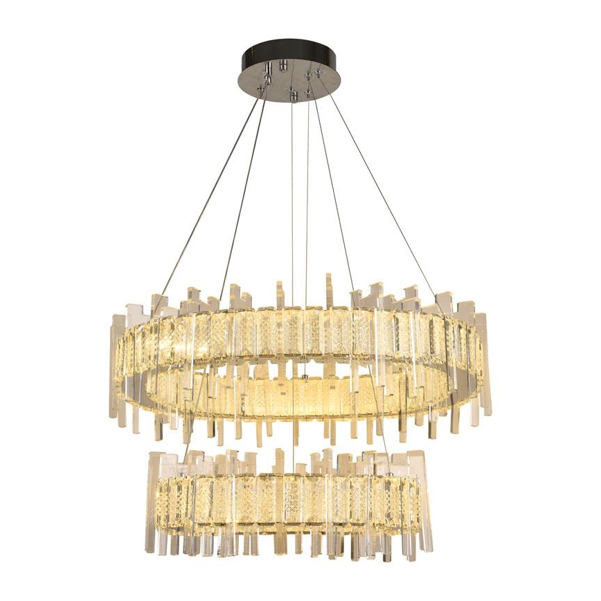LED Stmievateľný krištáľový luster na lanku LED/65W/230V 3000-6500K + diaľkové ovládanie