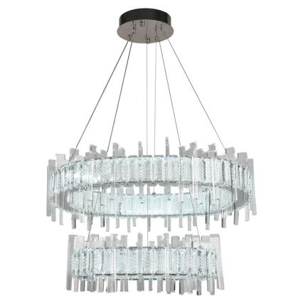 LED Stmievateľný krištáľový luster na lanku LED/65W/230V 3000-6500K + diaľkové ovládanie