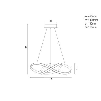 LED stmievateľný luster na lanku LED/65W/230V 3000-6500K pr. 49 cm + diaľkové ovládanie