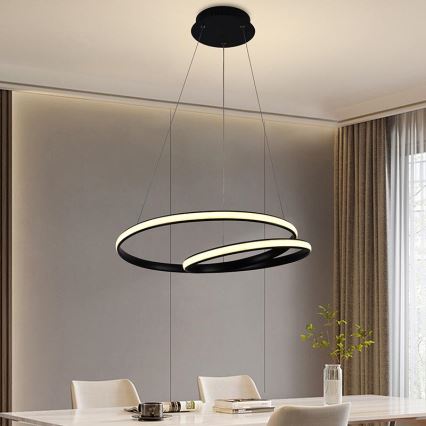 LED Stmievateľný luster na lanku LED/65W/230V 3000-6500K pr. 56 cm + diaľkové ovládanie