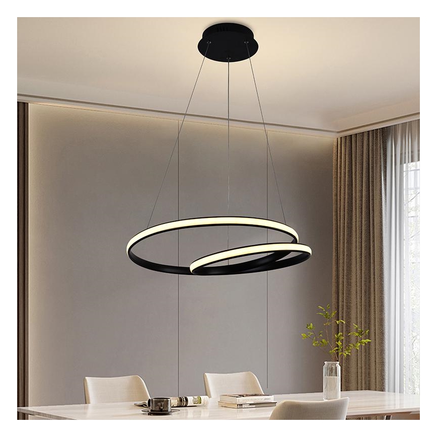 LED Stmievateľný luster na lanku LED/65W/230V 3000-6500K pr. 56 cm + diaľkové ovládanie