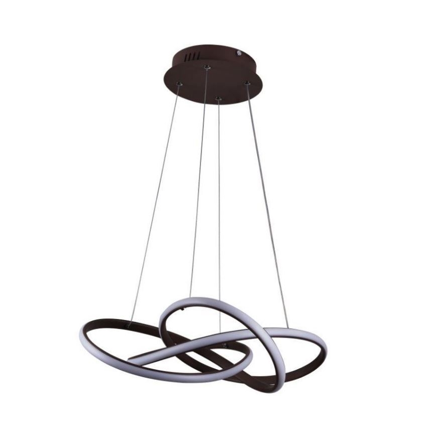 LED Stmievateľný luster na lanku LED/65W/230V 3000-6500K hnedá + diaľkové ovládanie