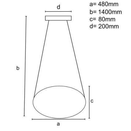 LED Stmievateľný luster na lanku LED/65W/230V 3000-6500K zlatá + diaľkové ovládanie