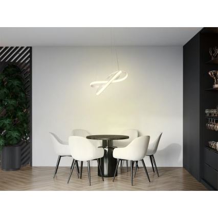 LED Stmievateľný luster na lanku LED/70W/230V 3000-6500K biela + diaľkové ovládanie